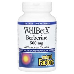 Берберин (Natural Factors, WellBetX Berberine), 500 мг, 60 вегетаріанських капсул