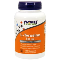 L-Тирозин (Now Foods, L-Tyrosine), 500 мг, 120 капсул