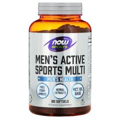 Мультикомплекс для мужчин (Now Foods, Men's Active Sports Multi), 180 мягких капсул