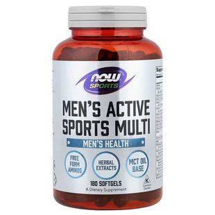 Мультикомплекс для чоловіків (Now Foods, Men's Active Sports Multi), 180 м'яких капсул