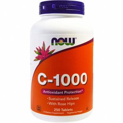 Вітамін С (Now Foods, C-1000), 1000 мг, 250 таблеток