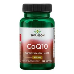 Коензим Q10 (Swanson, CoQ10), 100 мг, 100 м'яких капсул