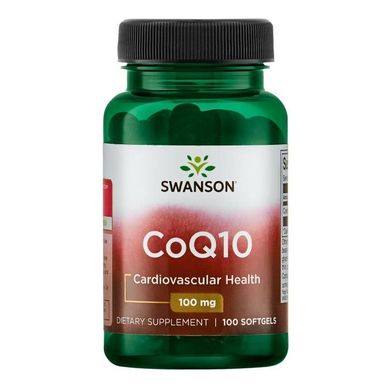 Коэнзим Q10 (Swanson, CoQ10), 100 мг, 100 мягких капсул