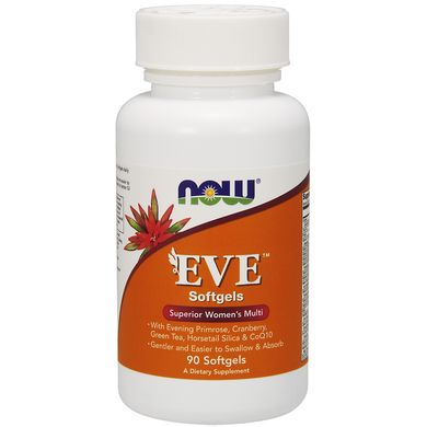 Єва з маслом примули, Мультивітаміни для жінок (Now Foods, Eve Superior Women's Multi), 90 м'яких капсул