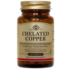 Медь (Solgar, Chelated Copper), 100 таблеток
