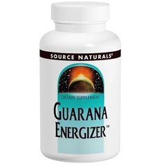 Гуарана (Source Naturals, Guarana Energizer), 900 мг, 60 вегетарианских таблеток