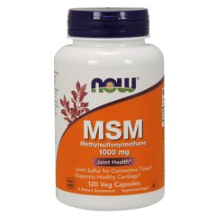 МСМ (Now Foods, MSM), 1000 мг, 120 вегетарианских капсул