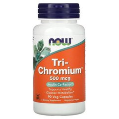Три-Хром комплекс (Now Foods, Tri-Chromium), 500 мкг, 90 вегетарианских капсул