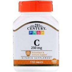 21st Century, Вітамін C, 250 мг, 110 таблеток