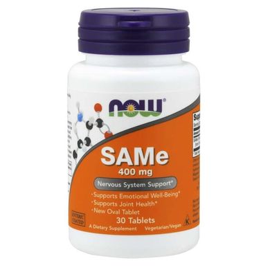 SAMe, S-Аденозилметионин (Now Foods, SAMe), 400 мг, 30 таблеток