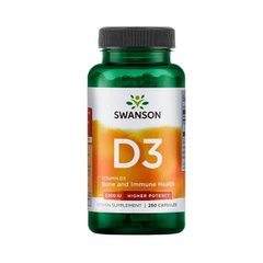Вітамін Д-3, Swanson, Vitamin D-3, 2000 МО, 250 капсул