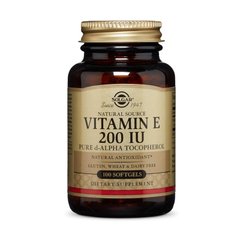 Натуральний вітамін Е (Solgar, Naturally Sourced Vitamin E), 200 МО, 100 гелевих капсул