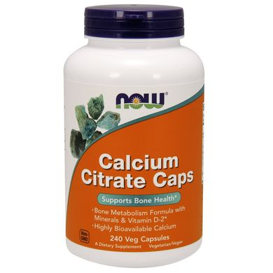 Кальцію цитрат (Now Foods, Calcium Citrate), 240 вегетаріанських капсул