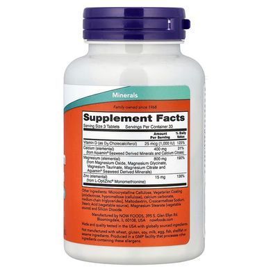 Магній та кальцій, Now Foods, Magnesium & Calcium, 100 таблеток
