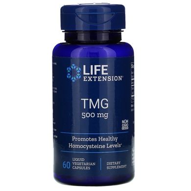 Триметилглицин (Life Extension, TMG), 500 мг, 60 вегетарианских капсул