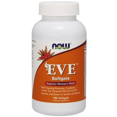 Єва з маслом примули, Мультивітаміни для жінок (Now Foods, Eve Superior Women's Multi), 180 м'яких капсул