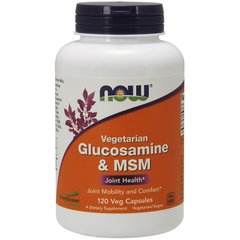 Глюкозамін з MSM (Now Foods, Glucosamine & MSM), 120 вегетаріанських капсул
