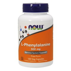 L-Фенілаланін (Now Foods, L-Phenylalanine), 500 мг, 120 вегетаріанських капсул
