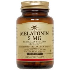 Мелатонін (Solgar, Melatonin), 5 мг, 60 таблеток