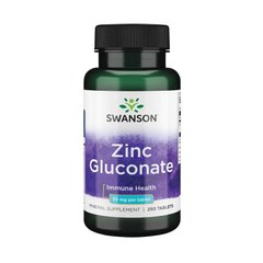 Цинк Глюконат (Swanson, Zinc Gluconate), 30 мг, 250 таблеток