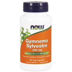 Джимнема Сильвестра (Now Foods, Gymnema Sylvestre), 400 мг, 90 вегетарианских капсул
