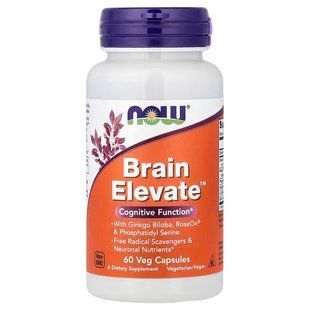 Брейн Елевейт (Now Foods, Brain Elevate), 60 вегетаріанських капсул