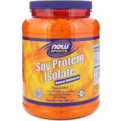 Ізолят соєвого протеїну, без смаку (Now Foods, Sports, Soy Protein Isolate, Natural Unflavored),  907 г