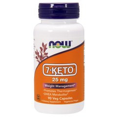 7-KETO – ДГЕА (Now Foods, 7-KETO), 25 мг, 90 вегетаріанських капсул
