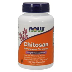 Хитозан (Now Foods, Chitosan), 500 мг, 120 вегетарианских капсул