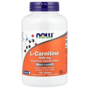 L-Карнітин (Now Foods, L-Carnitine), 1000 мг, 100 таблеток