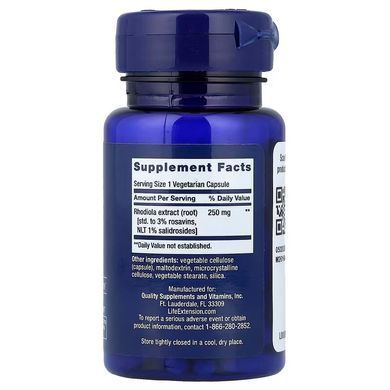 Екстракт Родіоли (Life Extension, Rhodiola Extract), 250 мг, 60 капсул