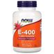 Витамин Е-400, d-альфа токоферол (Now Foods, E-400, d-alpha Tocopheryl), 250 мягких капсул