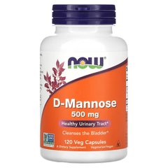 D-манноза (Now Foods, D-Mannose), 500 мг, 120 вегетарианских капсул