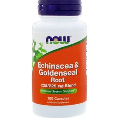 Ехінацея і Золотий корінь (Now Foods, Echinacea & Goldenseal Root), 100 капсул