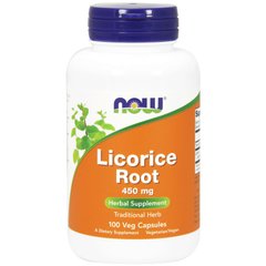 Корень солодки (Now Foods, Licorice Root), 450 мг, 100 вегетарианских капсул