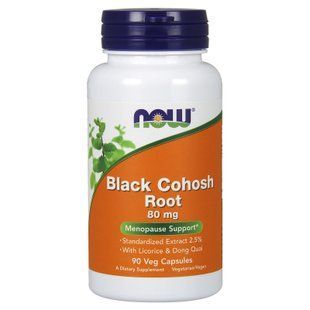 Цимицифуга экстракт (Now&nbsp;Foods, Black Cohosh), 80 мг, 90 вегетарианских капсул