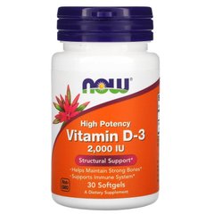 Вітамін D-3 (Now Foods, Vitamin D-3), 2000 МО, 30 м'яких капсул