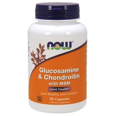 Глюкозамін, Хондроїтин з МСМ (Now Foods, Glucosamine & Chondroitin with MSM), 90 капсул