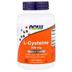 L-Цистеин (Now Foods, L-Cysteine), 500 мг, 100 таблеток