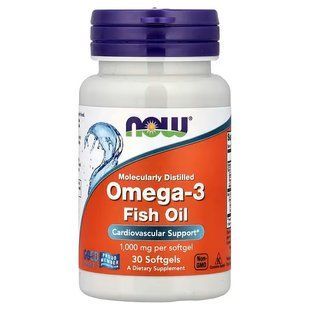 Омега-3 (Now Foods, Omega-3), 30 м'яких капсул