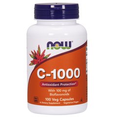 Вітамін С з біофлавоноїдами (Now Foods, C-1000), 1000 мг, 100 вегетаріанських капсул
