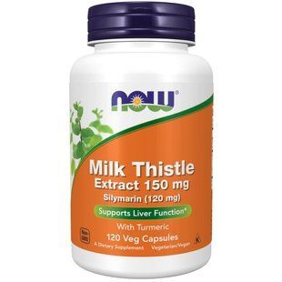 Силімарин (Now Foods, Milk Thistle Extract with Turmeric), 150 мг, 120 вегетаріанських капсул