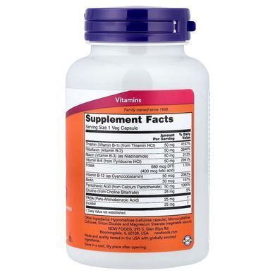 B-50 Комплекс (Now Foods, B-50), 100 вегетарианских капсул