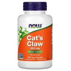 Кошачий Коготь (Now Foods, Cat's Claw), 500 мг, 100 вегетарианских капсул