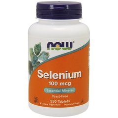 Селен (Now Foods, Selenium), 100 мкг, 250 таблеток