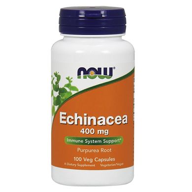 Эхинацея (Now Foods, Echinacea), 400 мг, 100 вегетарианских капсул