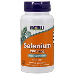 Селен (Now Foods, Selenium, Yeast Free), 200 мкг, 90 вегетарианских капсул