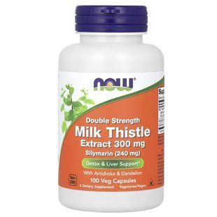 Силімарин (Now Foods, Milk Thistle Extract), 300 мг, 100 вегетаріанських капсул