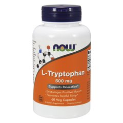 L-Триптофан (Now Foods, L-Tryptophan), 500 мг, 60 вегетаріанських капсул