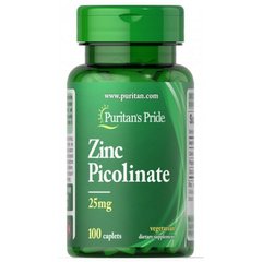Цинк Пиколінат, Puritan's Pride, Zinc Picolinate, 25 мг, 100 вегетаріанських таблеток